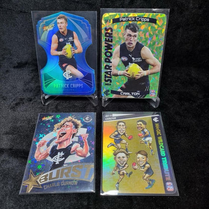 AFL Carlton Blues Insert/ Numbered Card Lot X 4 Trading Cards0