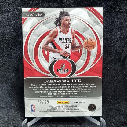 2022-23 Panini Spectra Basketball Aspiring Rookie Jabari Walker Auto RC /991