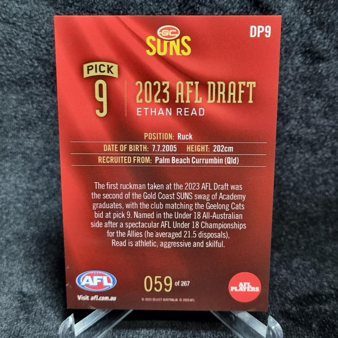 AFL 2023 Ethan Read Draft Pick #9 /267 Select Gold Coast Suns1