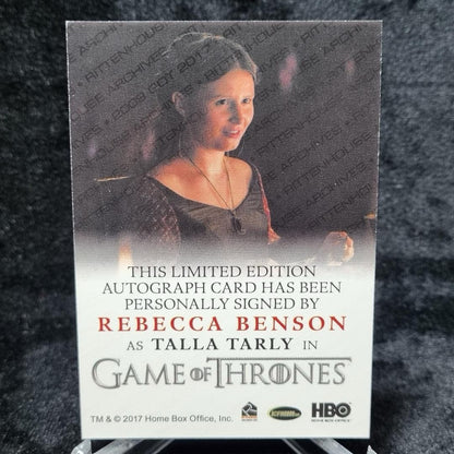 2017 Game of Thrones Season 6 Full-Bleed Rebecca Benson as Talla Tarly Auto 19wd1