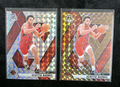 2024-25 Panini Mosaic #77 Scottie Barnes Raptors 2 Card Lot Mosaic & Bronze /750