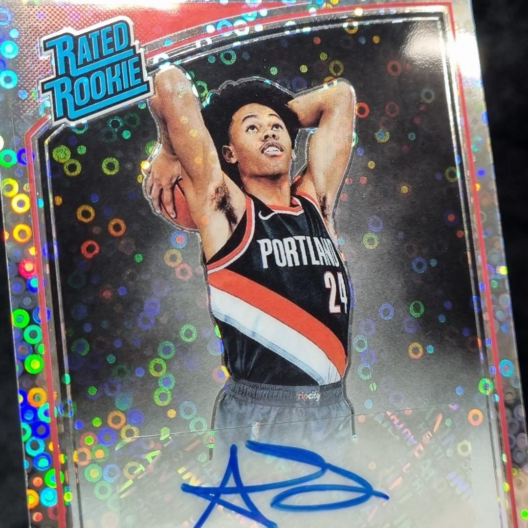 2018 NBA Donruss Optic Anfernee Simons Rated Rookie Auto Fast Break Prizm2