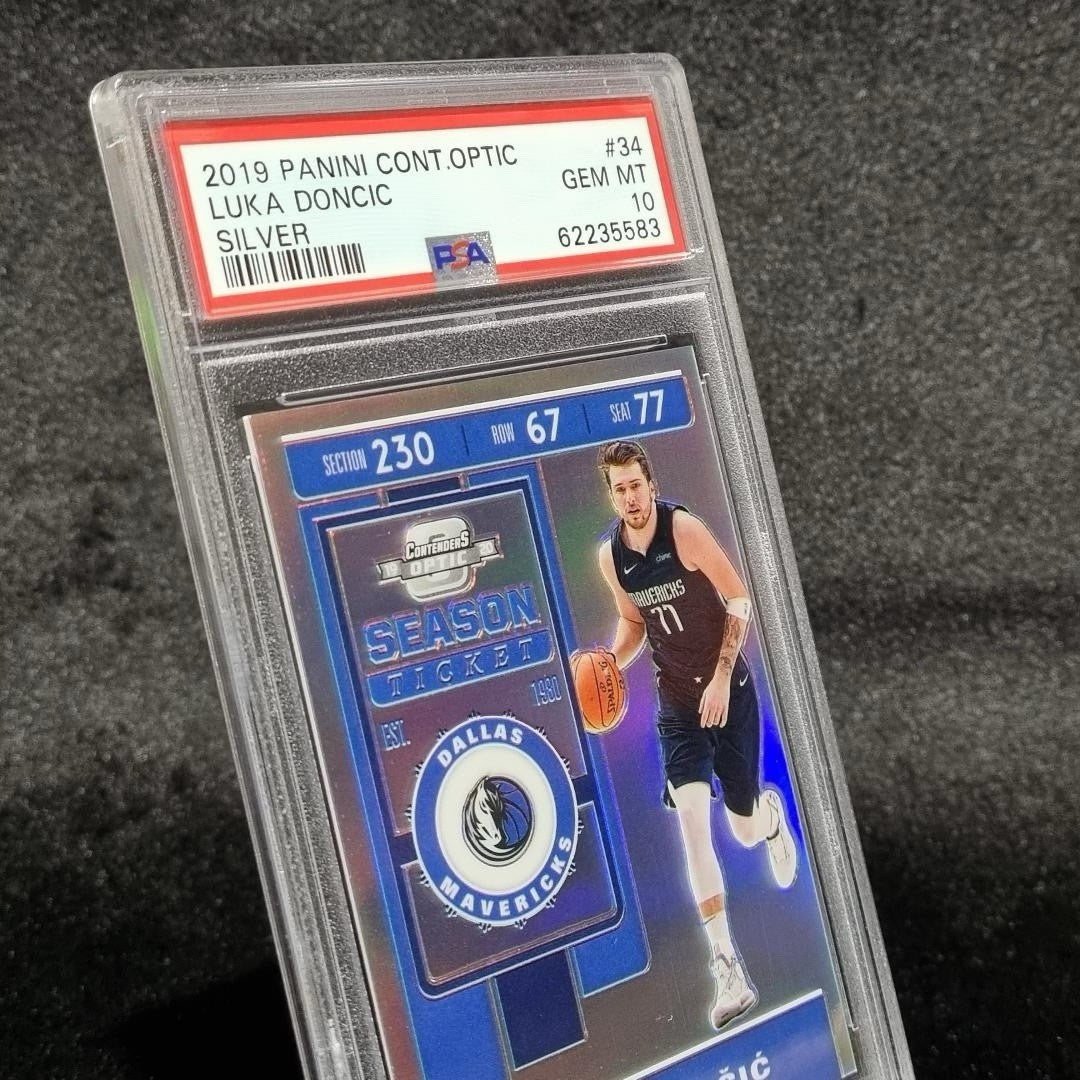 2019-20 Luka Doncic Silver PSA 10 Gem Mint 2nd Year Panini Contenders Optic #342