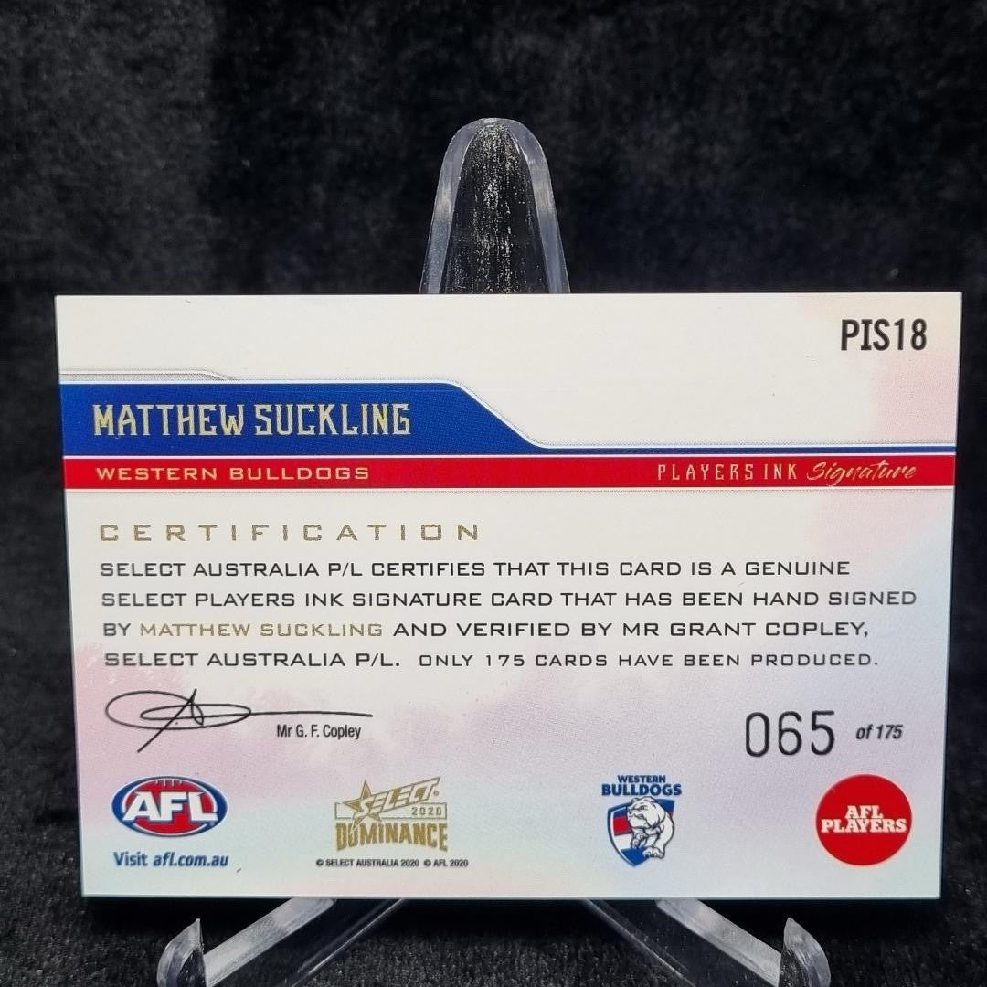 AFL Select Dominance 2020 MATTHEW SUCKLING /175 Signature Western Bulldogs FC1