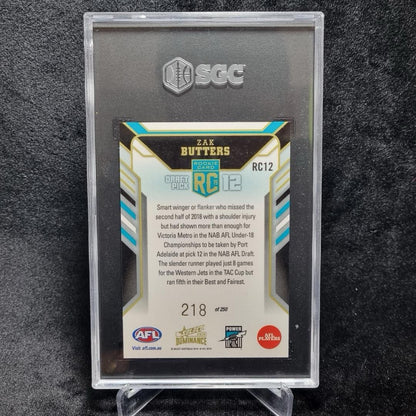 AFL Zak Butters RC /250 2019 SGC 9.5 Select Port Adelaide1