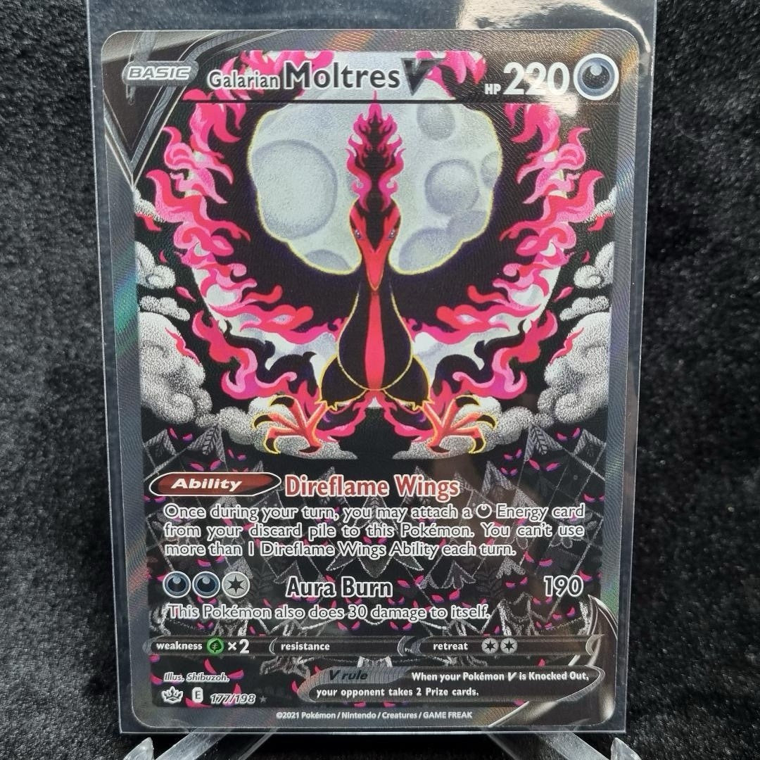 Pokemon TCG Galarian Moltres V 177/198 Chilling Reign Alternate Full Art Promo0