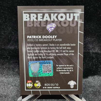 2023 Patrick Dooley CA Traders Cricket Breakaway On-Card Auto Signature - /1661