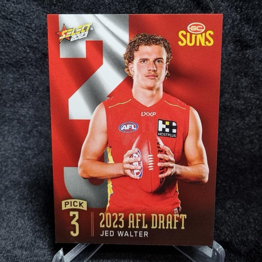AFL 2023 Jed Walter Draft Pick #3 /285 Select Gold Coast Suns0
