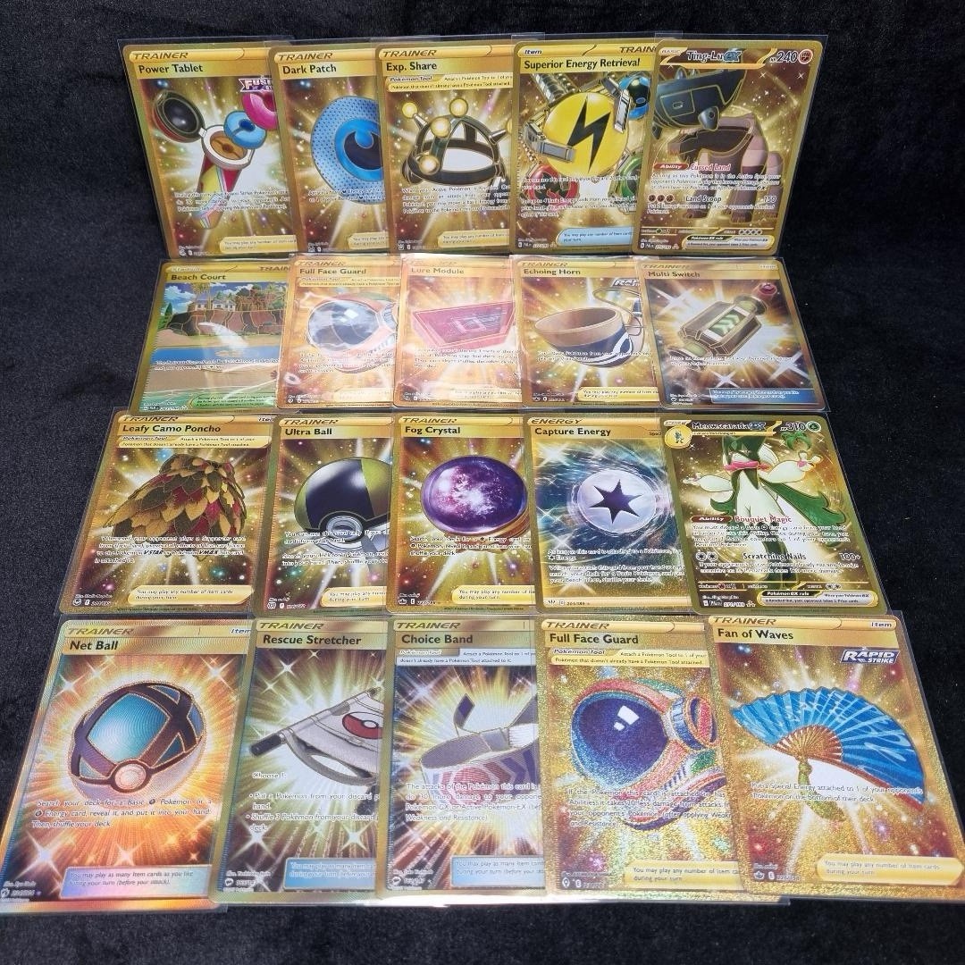 Pokémon TCG Gold Art Version Cards Lot X 20 English Trainers/ Energy/ Pokémon0