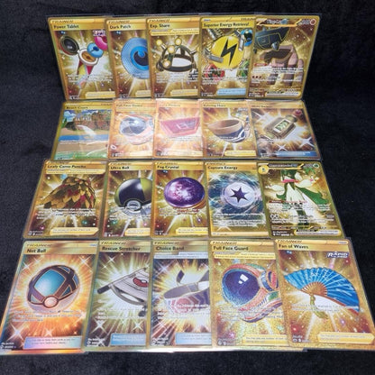 Pokémon TCG Gold Art Version Cards Lot X 20 English Trainers/ Energy/ Pokémon0