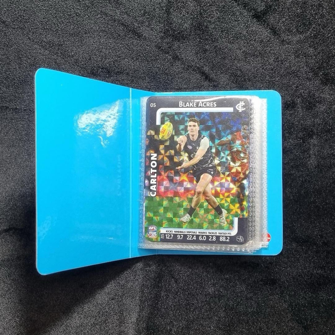 AFL 2025 Pocket Album Carlton Blues Ft Patrick Cripps Cards Team Coach Game Card5