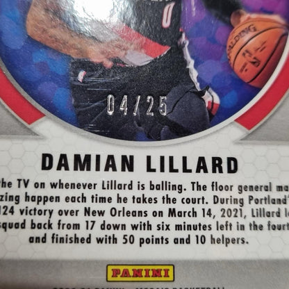 NBA Damian Lillard /25 White Mosaic Men Of Mystery 2020/21 Trail Blazers Panini2