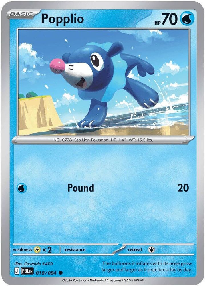 Popplio 018/084 C Reverse Holo